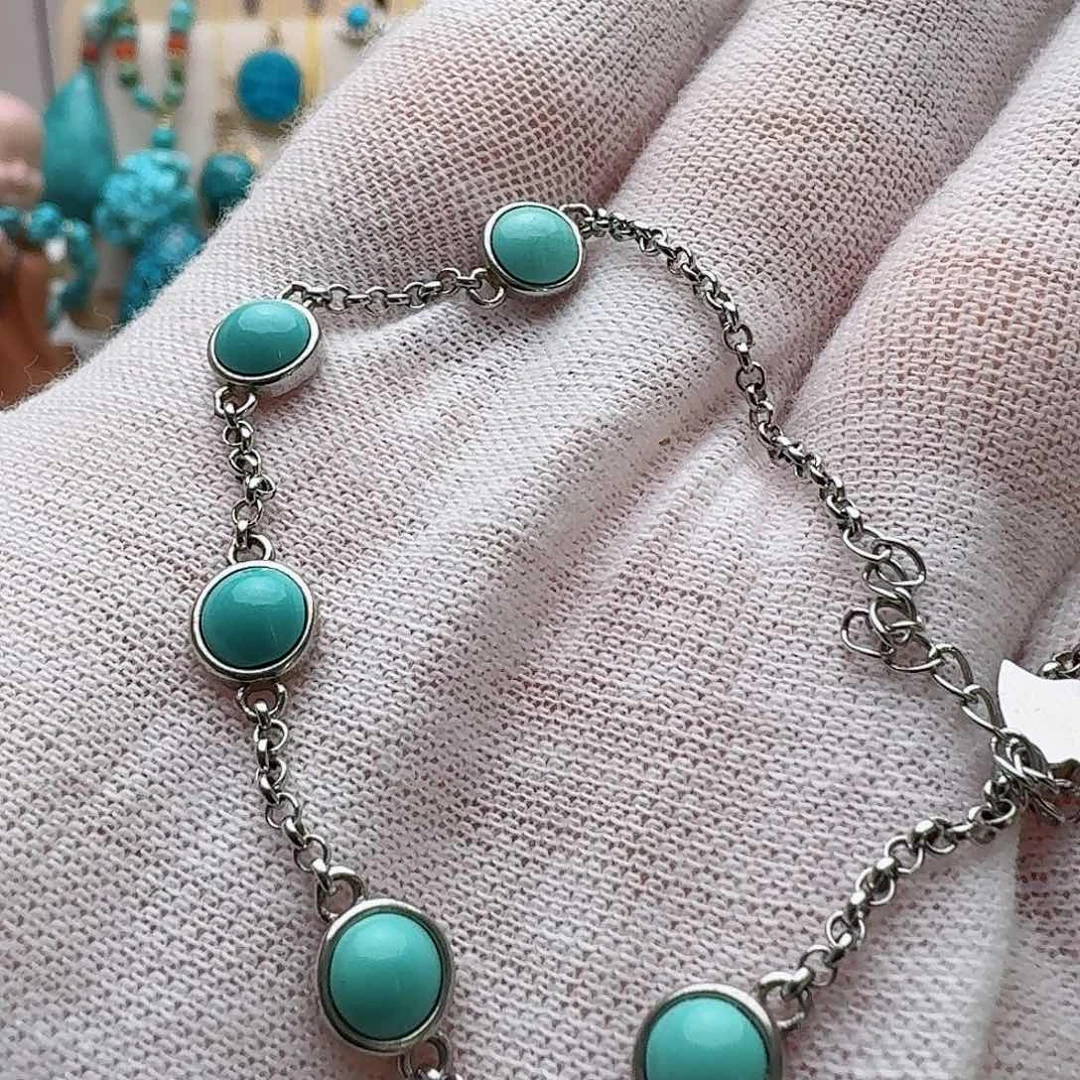 绿松石珠宝奇石银S925镶嵌