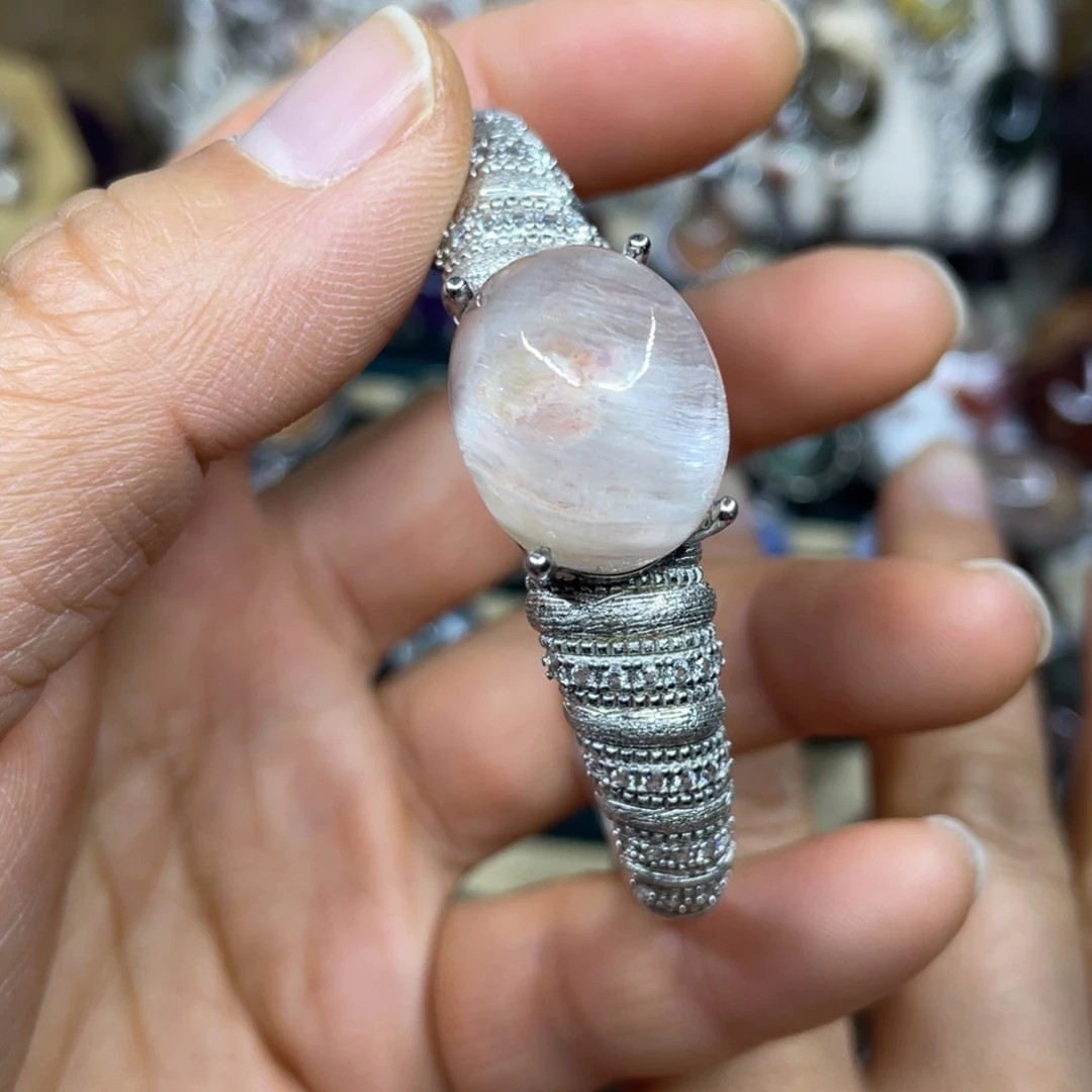 【闪购商品】银S925镶嵌珠宝半成品水晶手镯