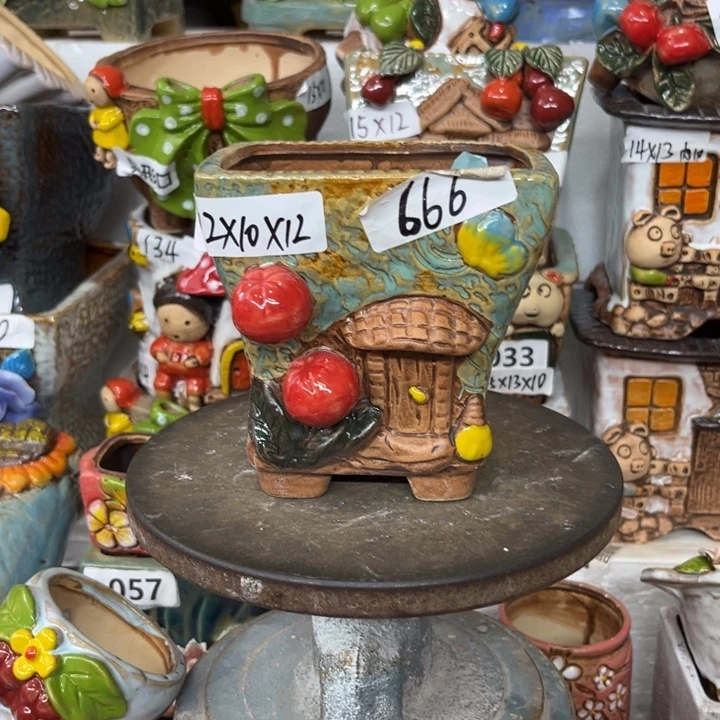 紫砂花盆粗陶材质多肉花盆