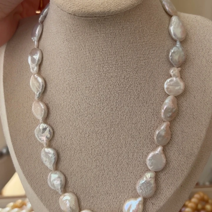 颈饰银S925镶嵌淡水珍珠57号