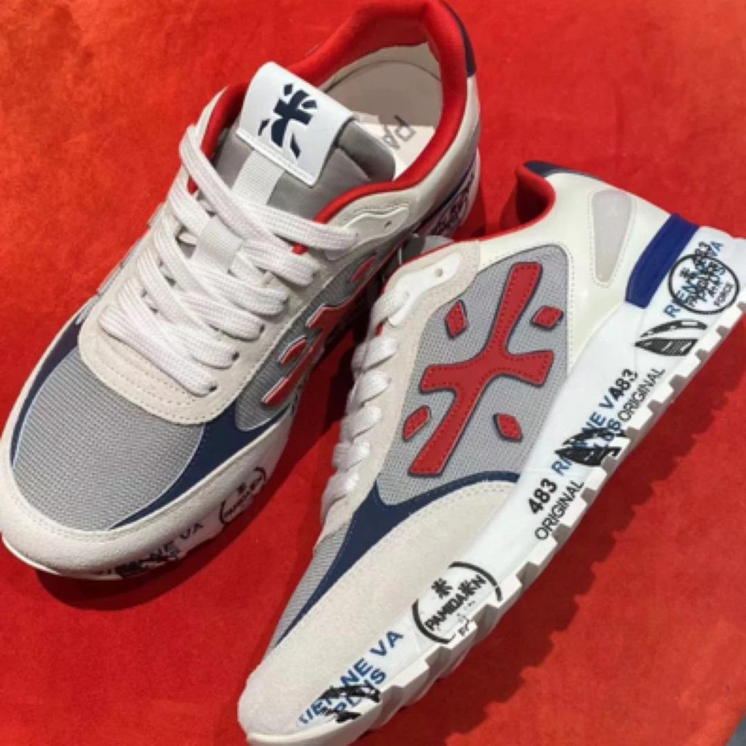 新品欧货高档斯丹sidan品牌男鞋2025新款百搭潮牌米字鞋男士拼色