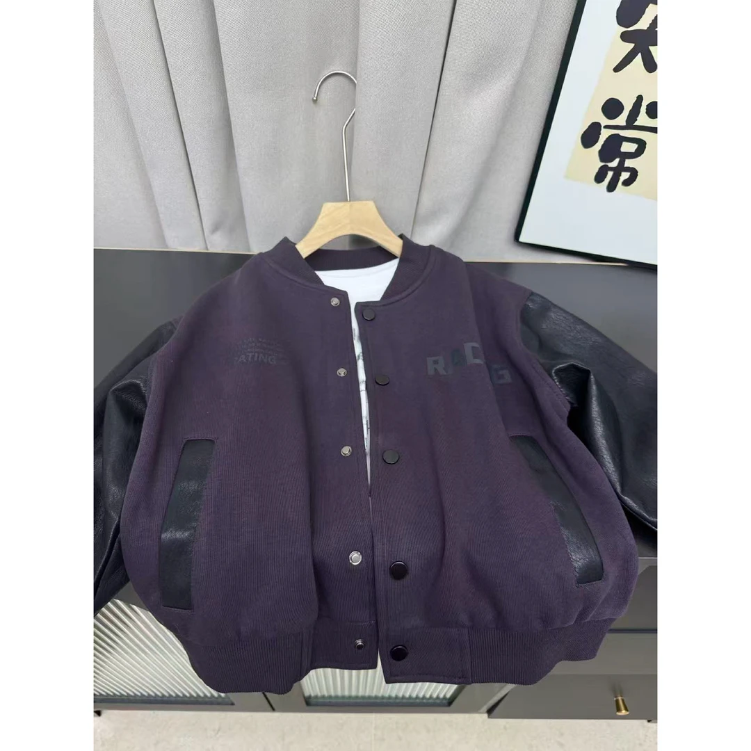 8911 皮袖棒球服