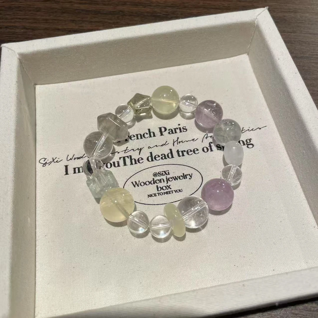 YIMI 天然水晶马卡龙多宝手链x1867（13-14毫米）