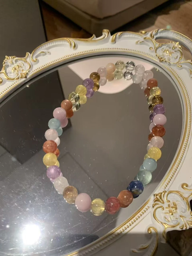 浅色系高端紫锂辉金太阳色多宝项链女生氛围感（多样性发其一）