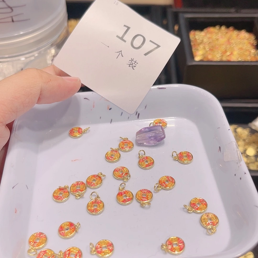 水晶珠宝半成品银S925镀金镶嵌107