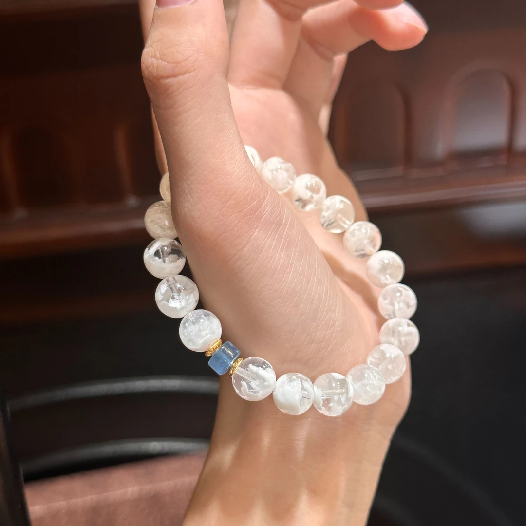 Y64 天然雪花幽灵设计款手串 多样性发其一