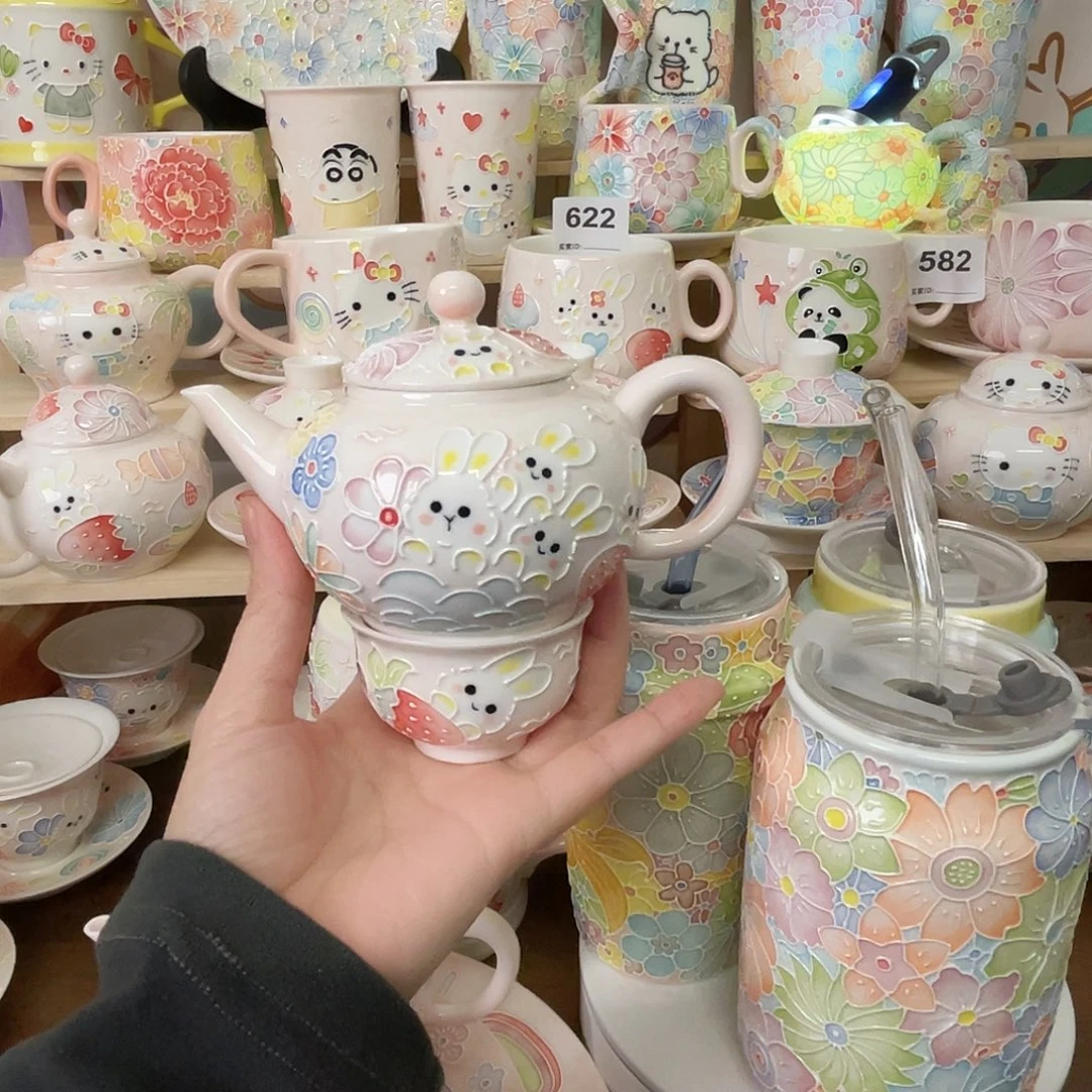 瓷片玉泥茶壶茶碗套装132号号号