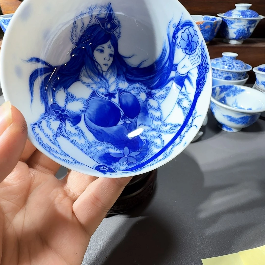 泥塑主人杯手工手绘