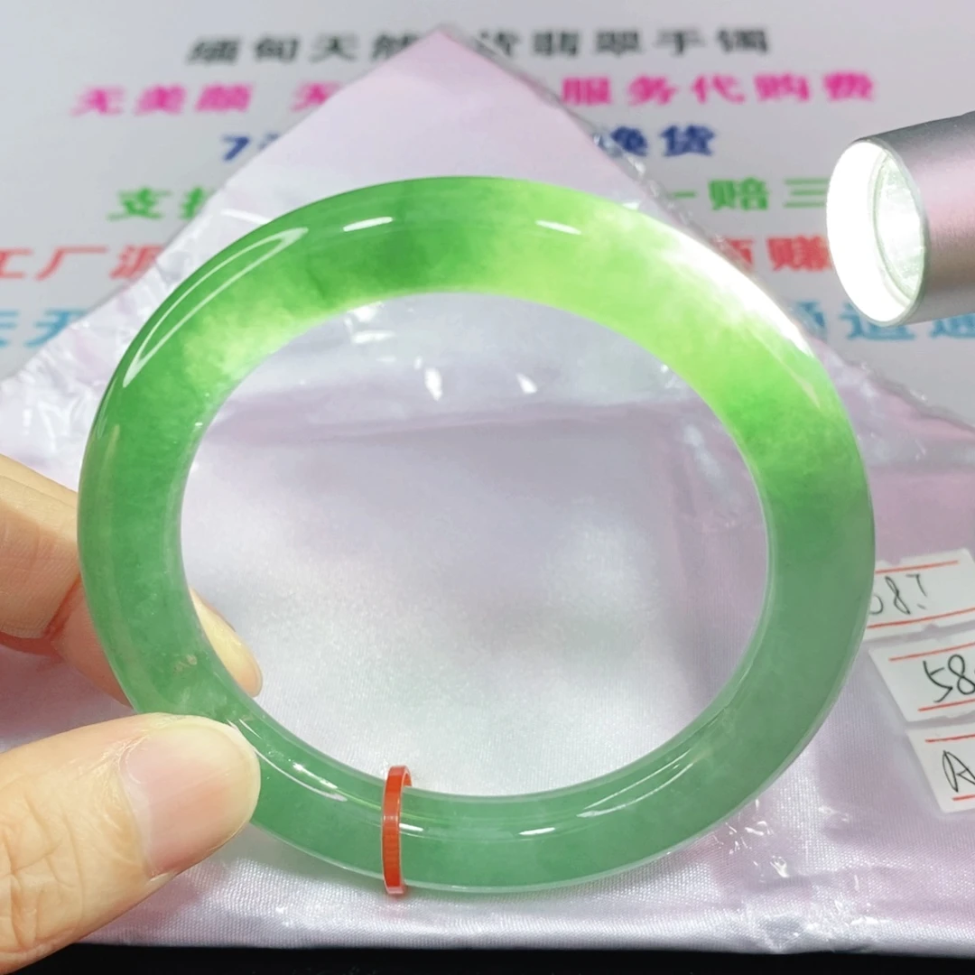 未镶嵌手镯翡翠58-60圈口圆条