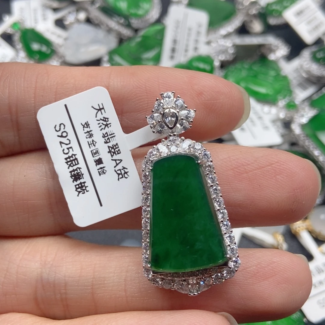 翡翠银S925镶嵌颈饰