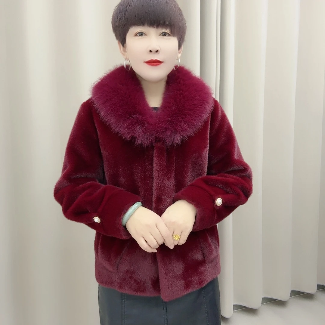 新款毛领【60衣长】欧貂绒女士时尚保暖舒适女外套