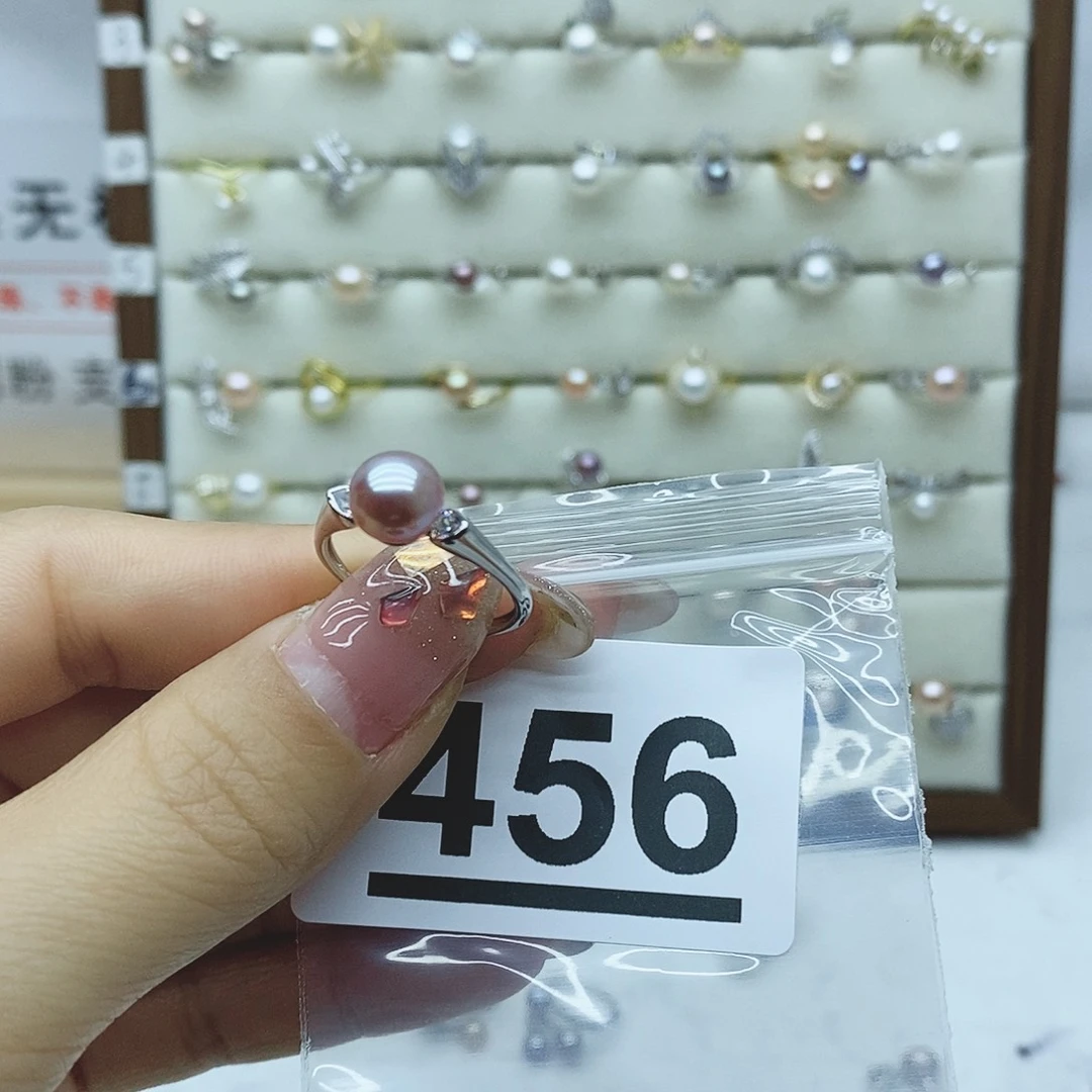 淡水珍珠戒指银S925镶嵌福*嘟456
