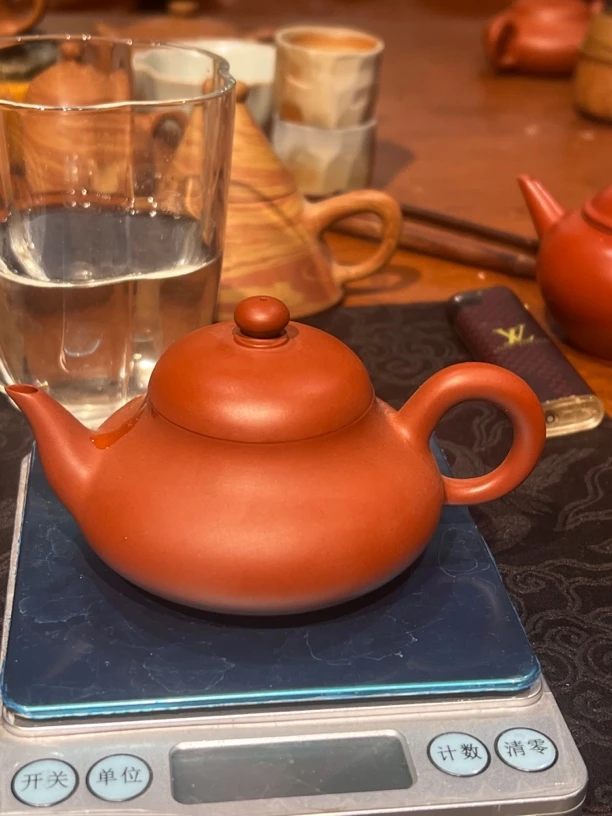 柱的梨，65毫升，潮州手拉壶，朱泥