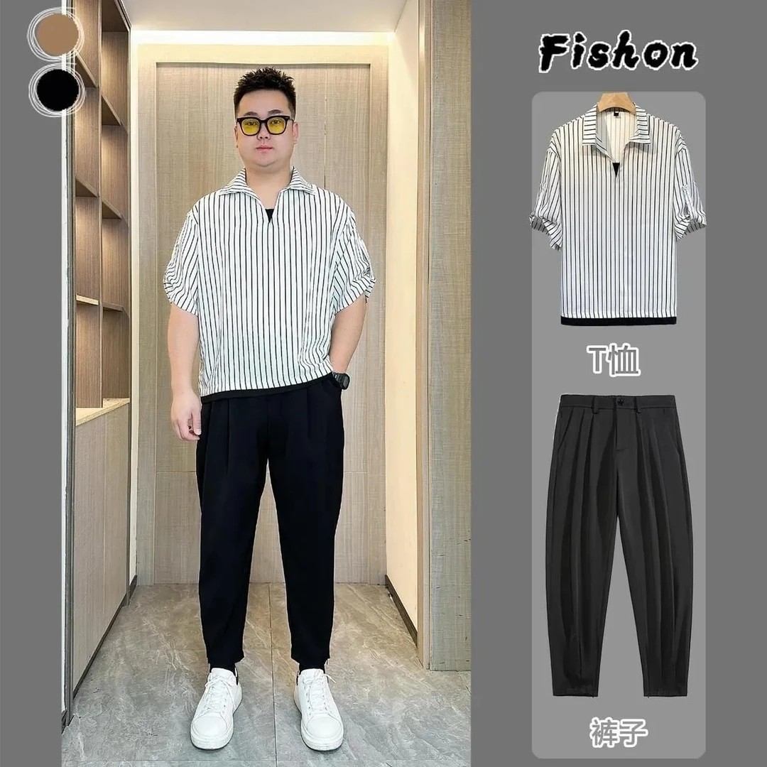 短袖时尚T恤痞帅裤子夏季男士休闲运动套装宽松中腰韩版