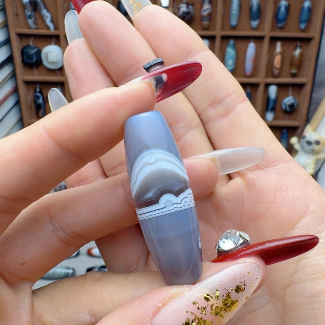 小***花玛瑙/玉髓未镶嵌锁骨