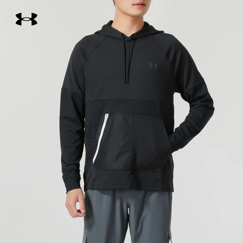 【正品】UA安德玛男连帽卫衣休闲运动服健身长袖训练套头衫 1370450