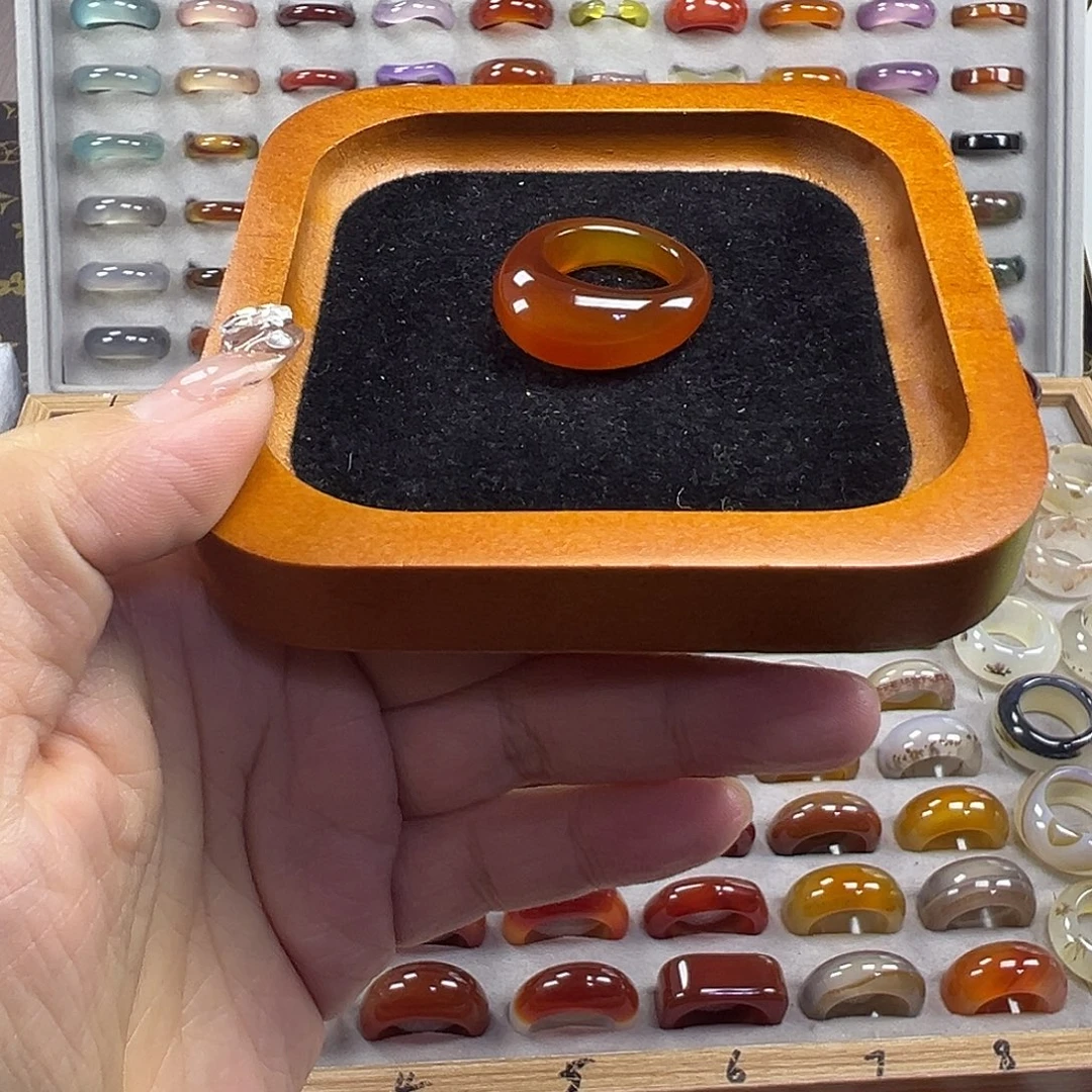 玛瑙/玉髓未镶嵌戒指B11不退换18.1港17+