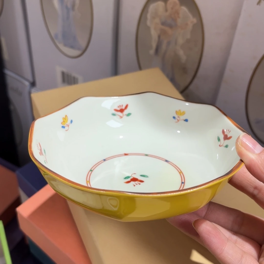 瓷片橘吉赤绘八方大钵41