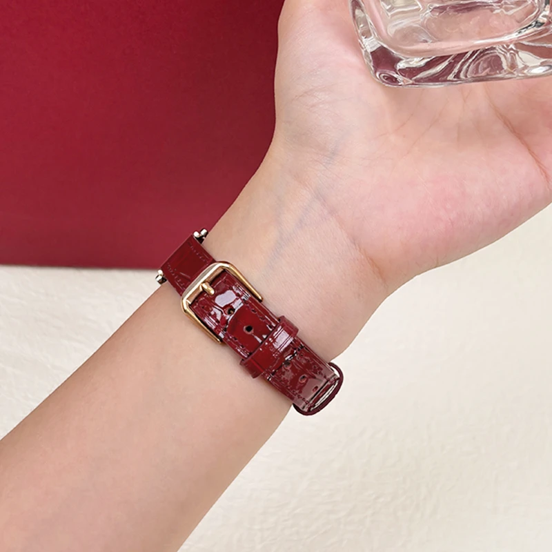 适用华为GT6表带秋冬新竹节皮纹gt5高级小牛皮金扣watch3手表fit4