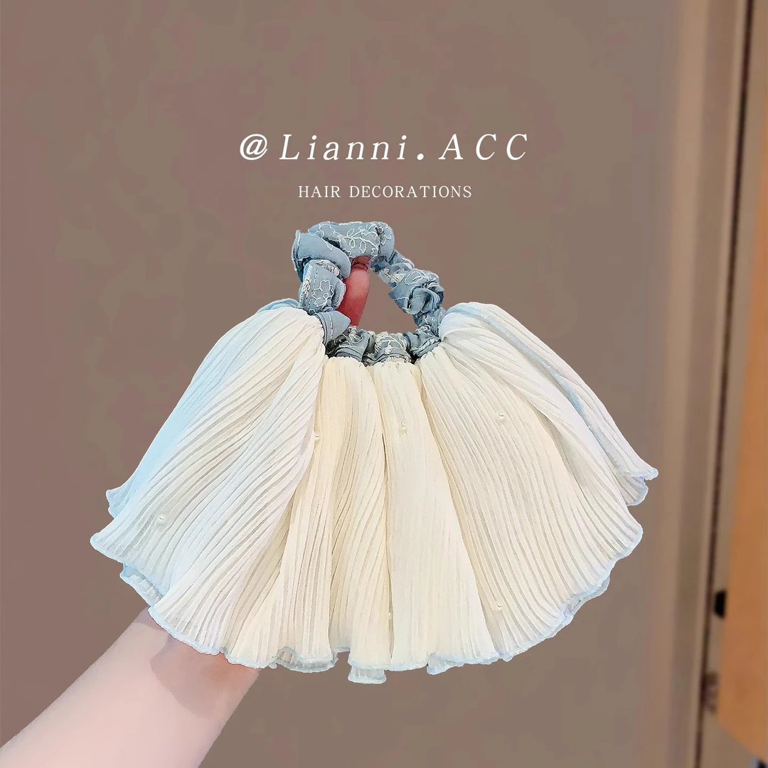 韩系褶皱芭蕾裙摆小肠发圈2025新款高级感扎马尾头绳洋气皮筋发绳