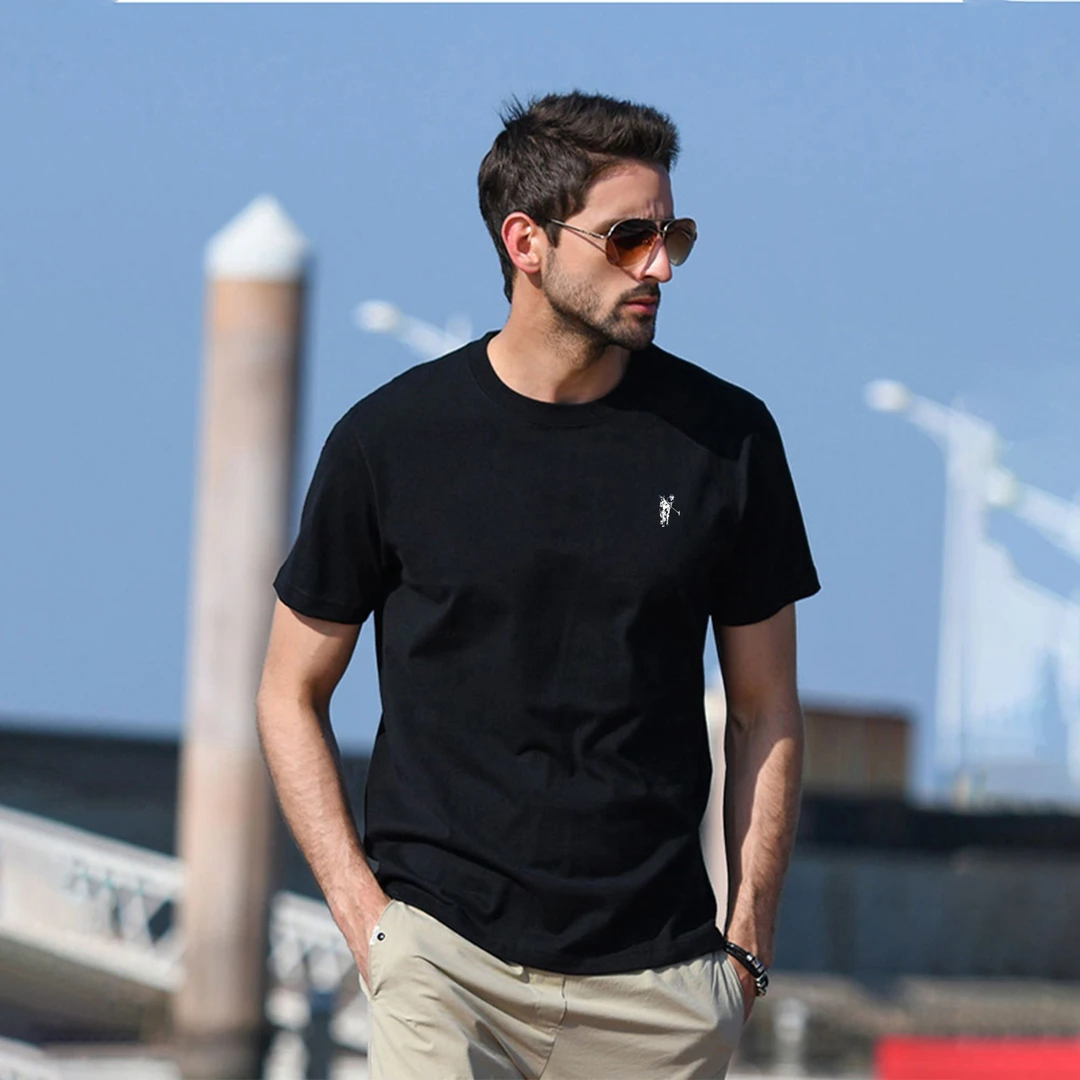 老爷车重磅新疆长绒棉短袖t恤纯棉t圆领时尚百搭优质全棉印花潮流