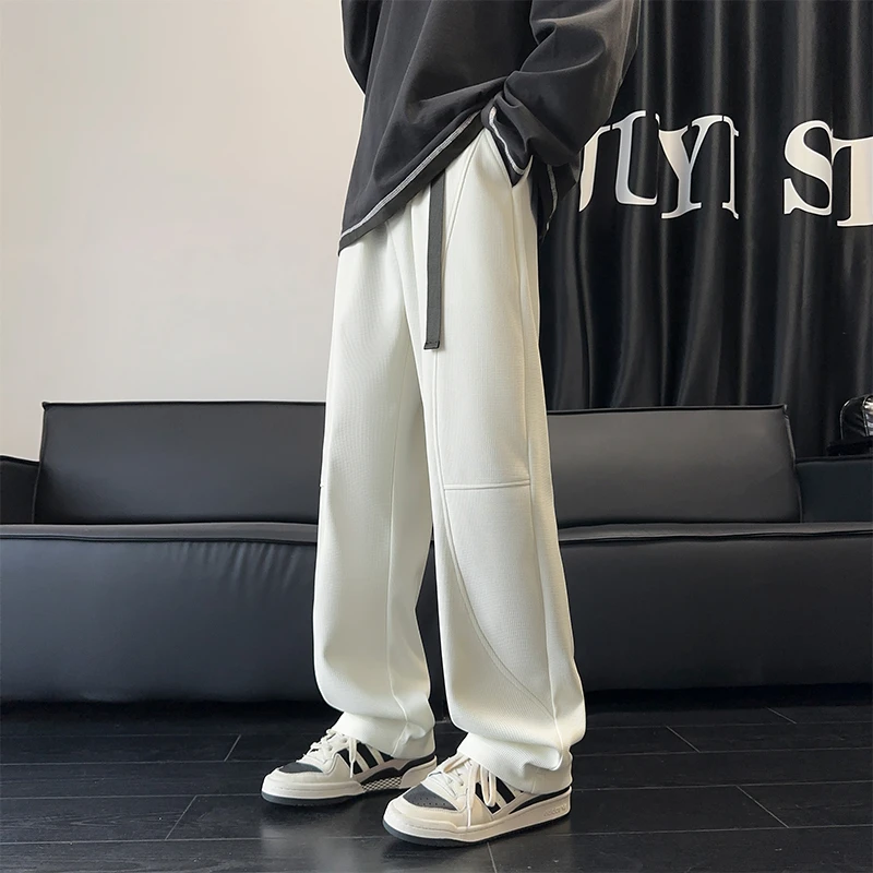 霄桂姿休闲裤子男2025春季新款宽松潮流阔腿直筒裤男士运动长裤子