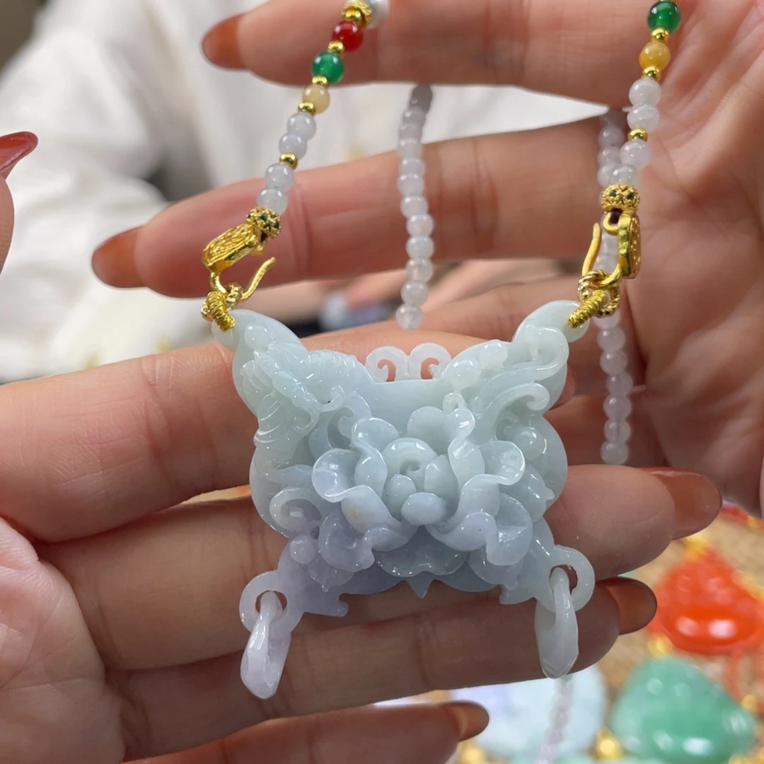 翡翠未镶嵌颈饰代编织