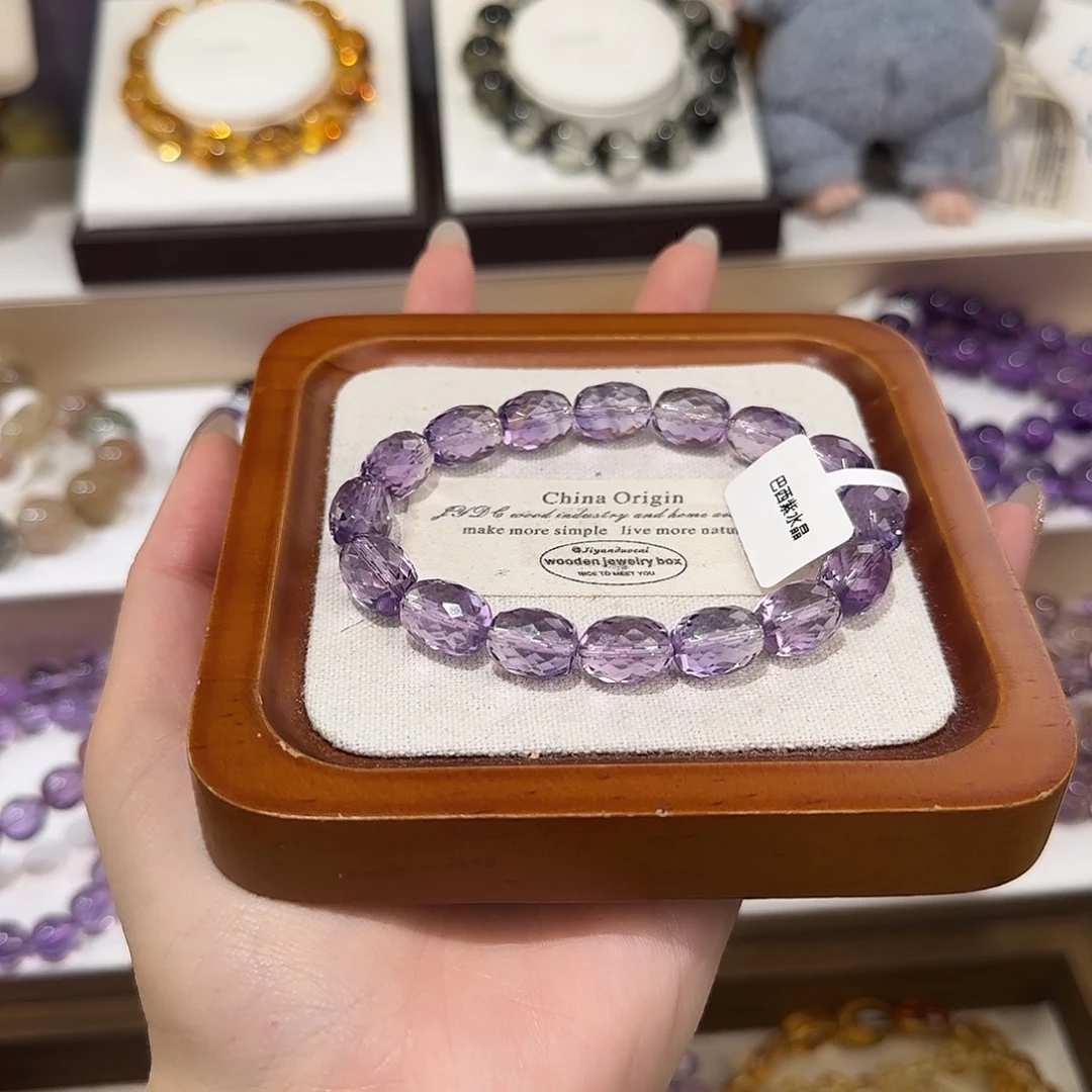 筱***&未镶嵌紫晶手链巴西紫水晶路路通切面9