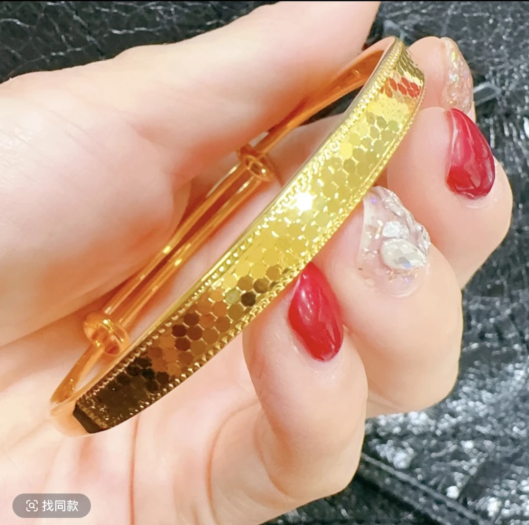 铜合金手镯 【一立金沙】龙鳞推拉手镯