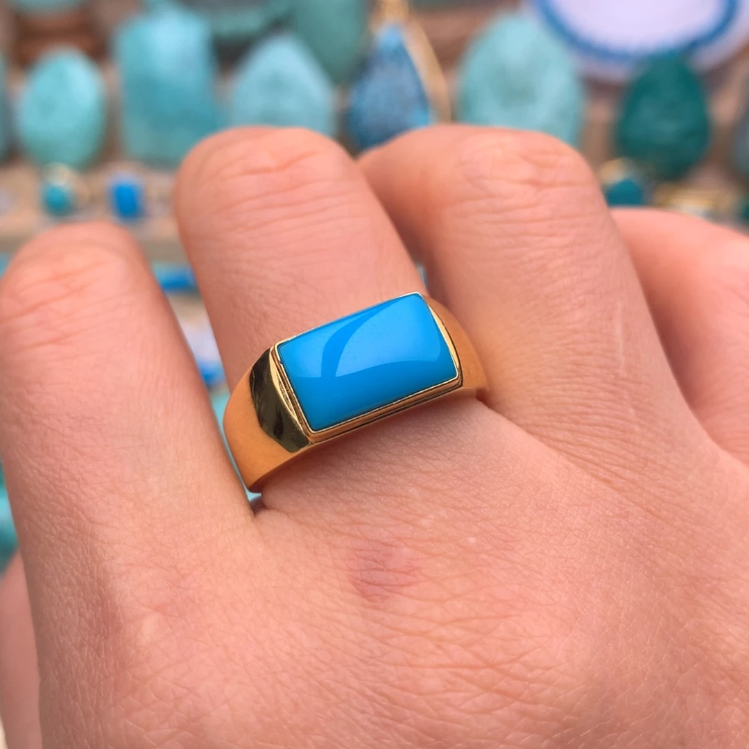 绿松石18K金镶嵌珠宝奇石