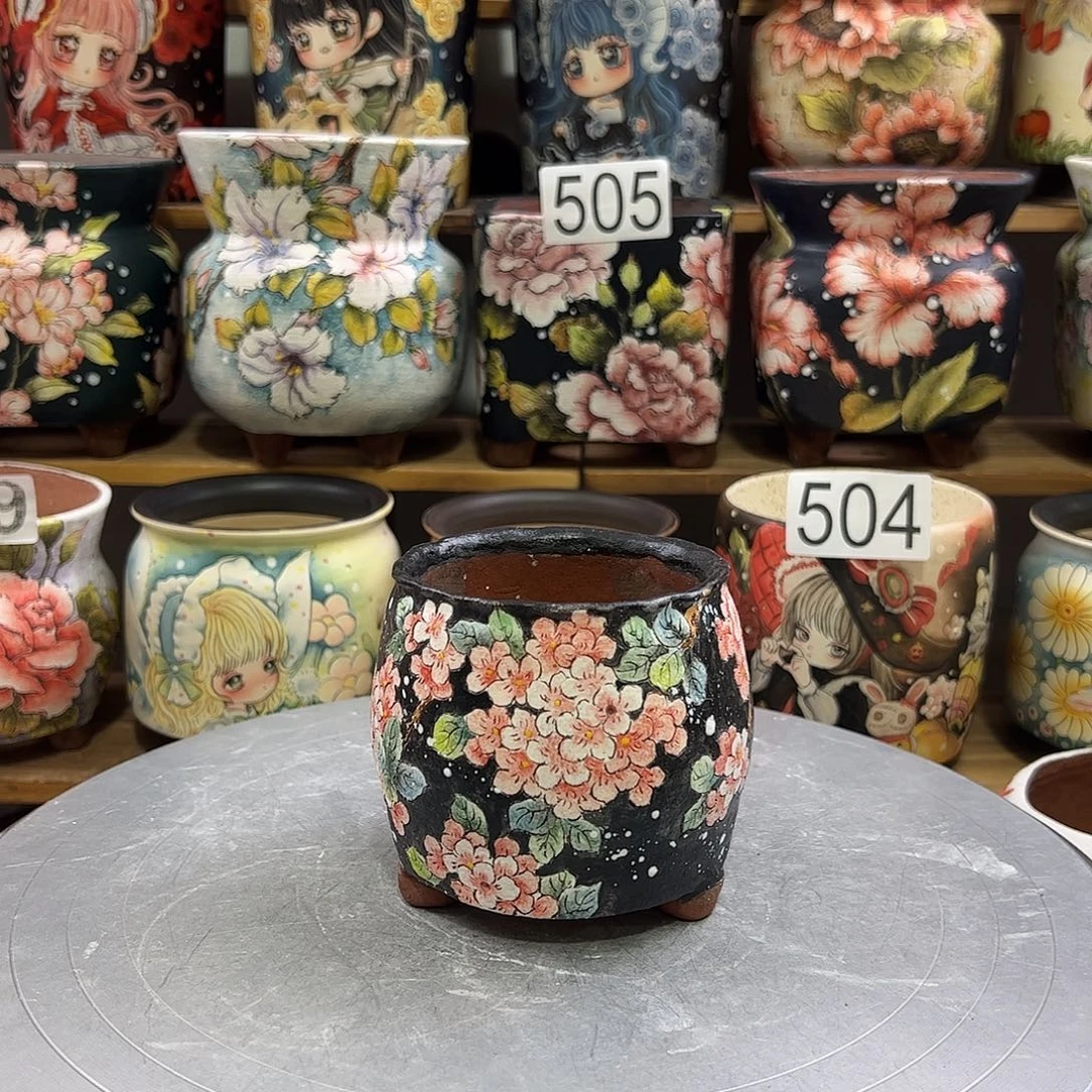 景德镇炫彩手绘口8高8.5