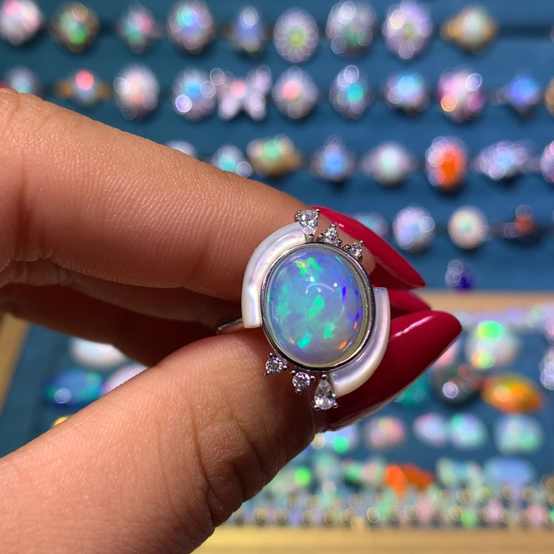 欧泊银S925镶嵌戒指款