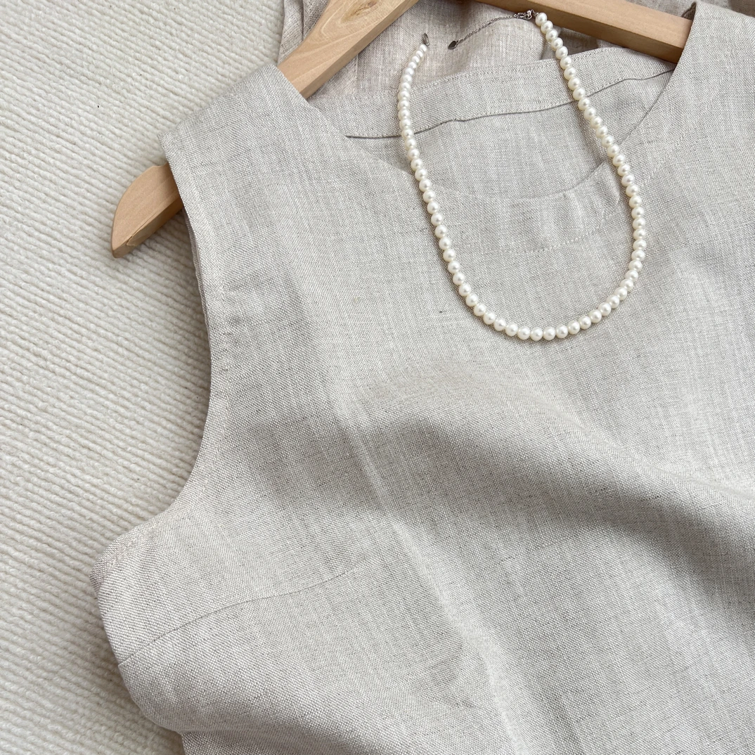 无袖背心纯色简约时尚圆领高级百搭款