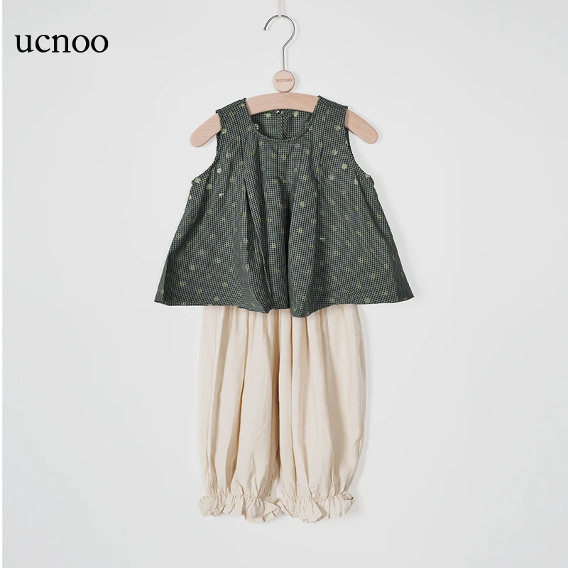 儿童背心短裤套装夏女童休闲洋气上下装复古宽松套装