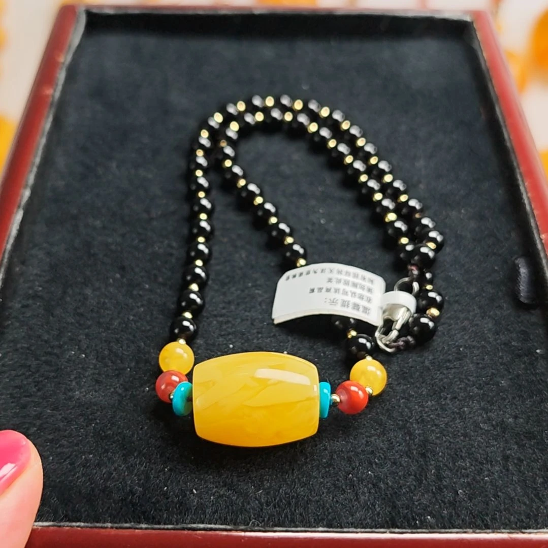 蜜蜡吊坠(赠链)未镶嵌锁骨链