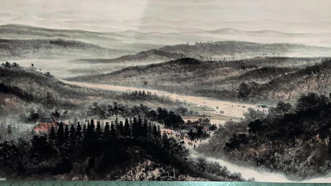 横幅白山晚归装饰画 手工装裱 复刻古画