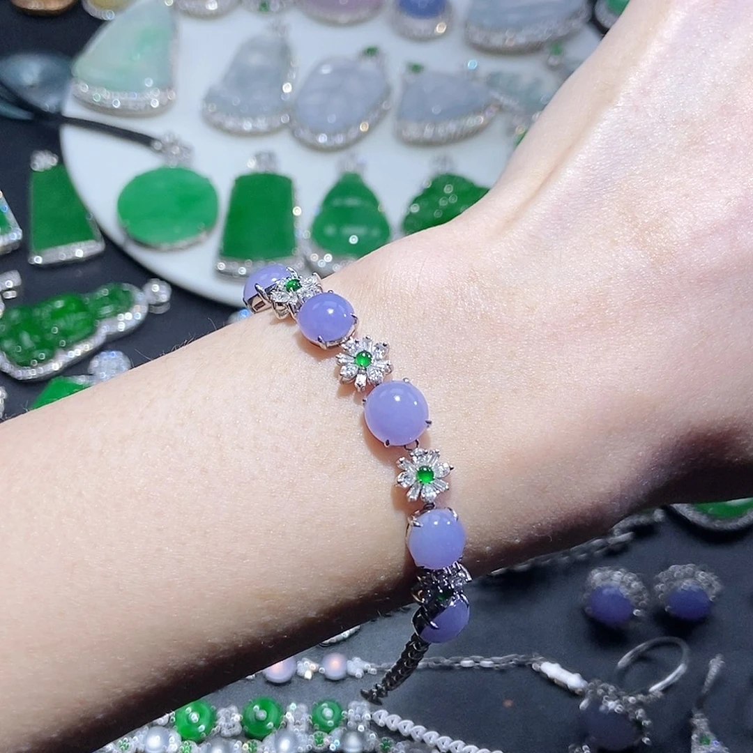 翡翠戒指18K金镶嵌木*手链