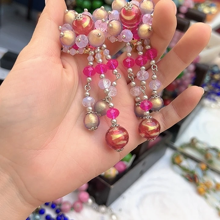 琉璃颈饰多*编号61 耳夹