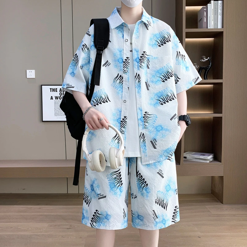 青少年学生夏季五分袖短袖套装衬衫外套皮肤衣防阳遮晒衣