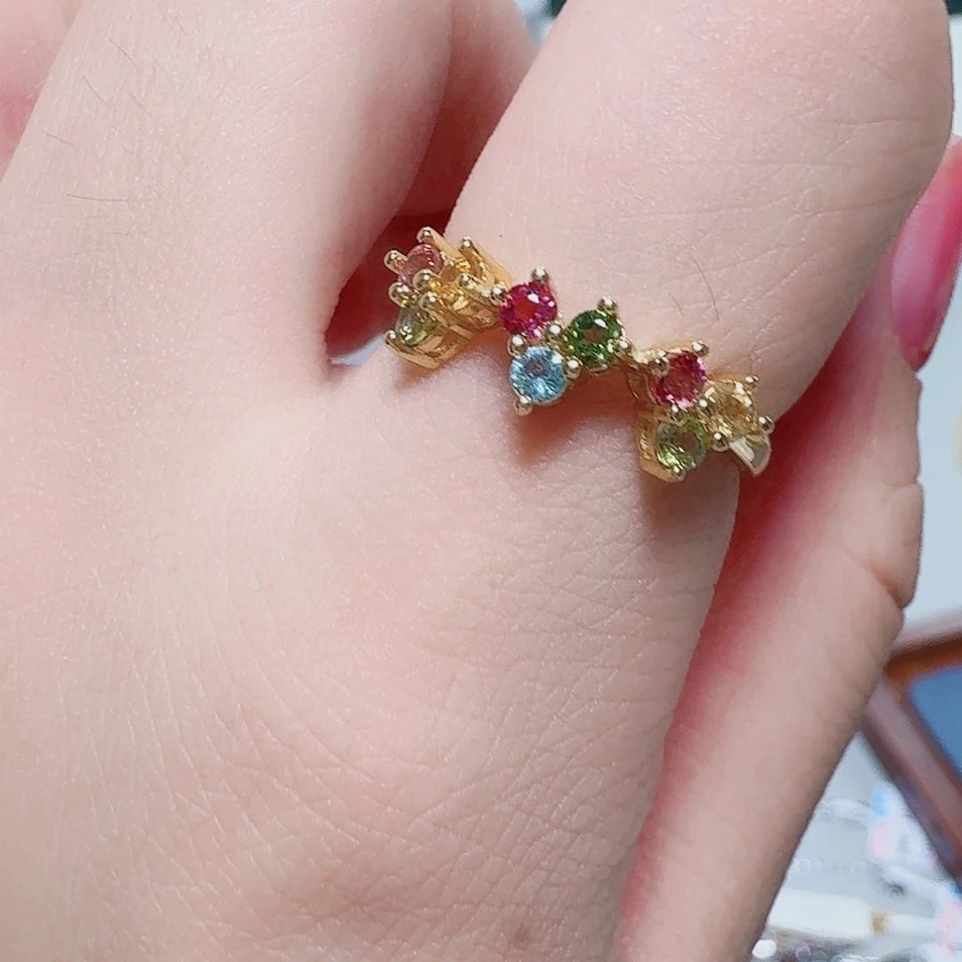 碧玺戒指银S925镶嵌戒指