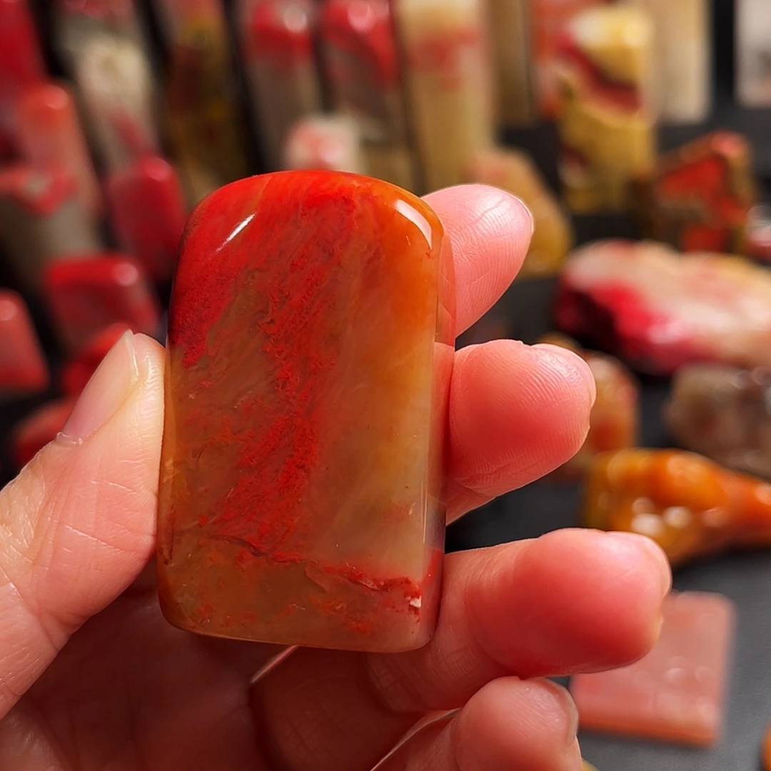 昌化石印石鸡血石扁章