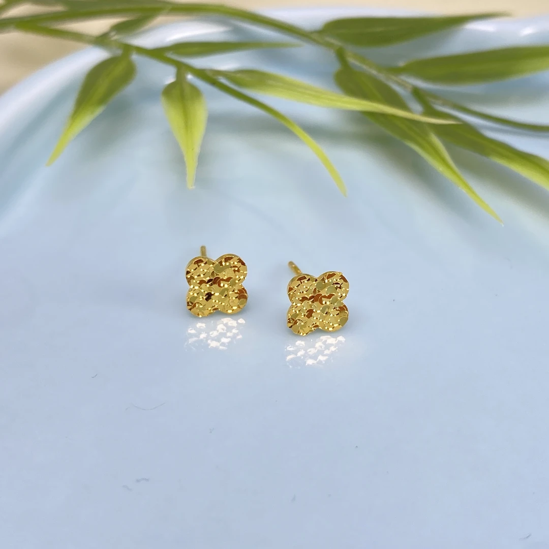足银银制品 【铭记珠宝】足银耳钉一对28-2DM45H33【约6*6mm】
