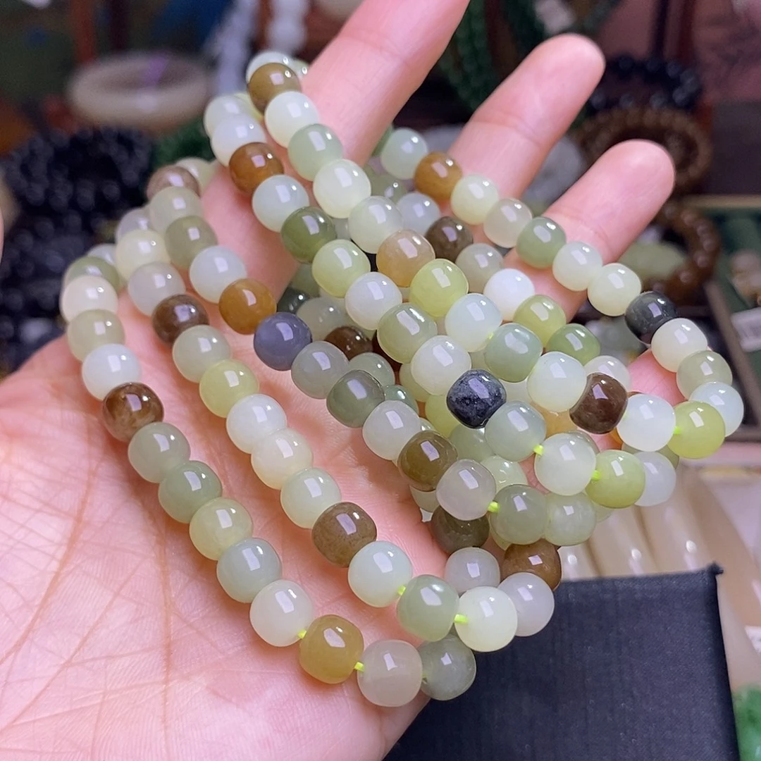 和田玉未镶嵌颈饰多样性发一 多宝手链约7