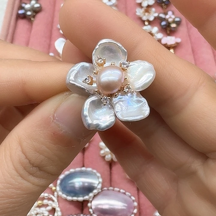 淡水珍珠戒指银S925镶嵌