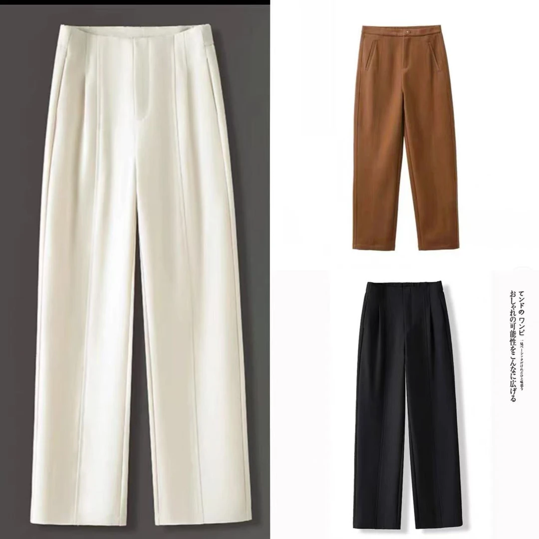 7875-高定羊毛毛呢立体挺缝线烟管裤（颜色款式任意）