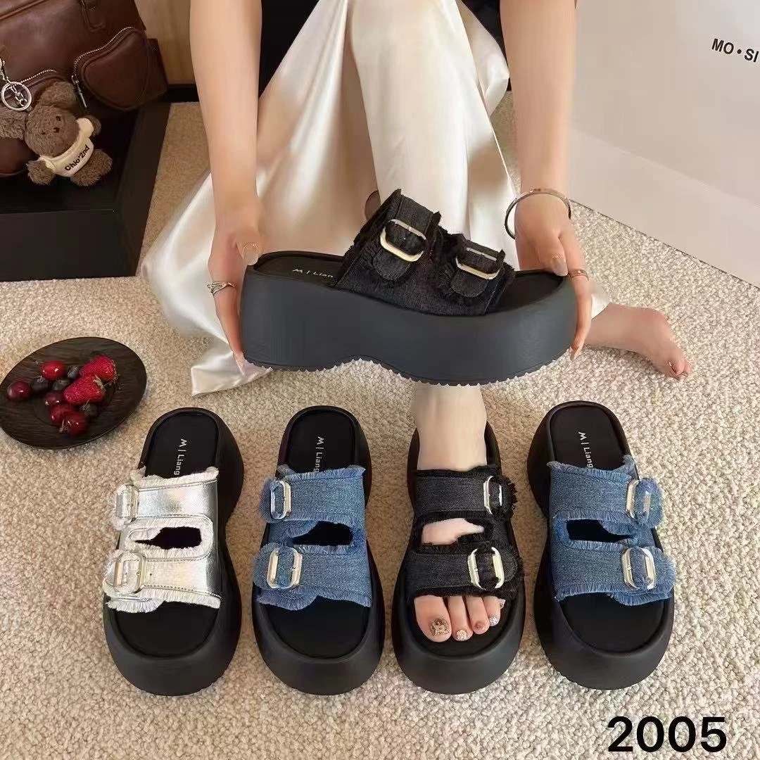 WH2005厚底百搭休闲半拖鞋