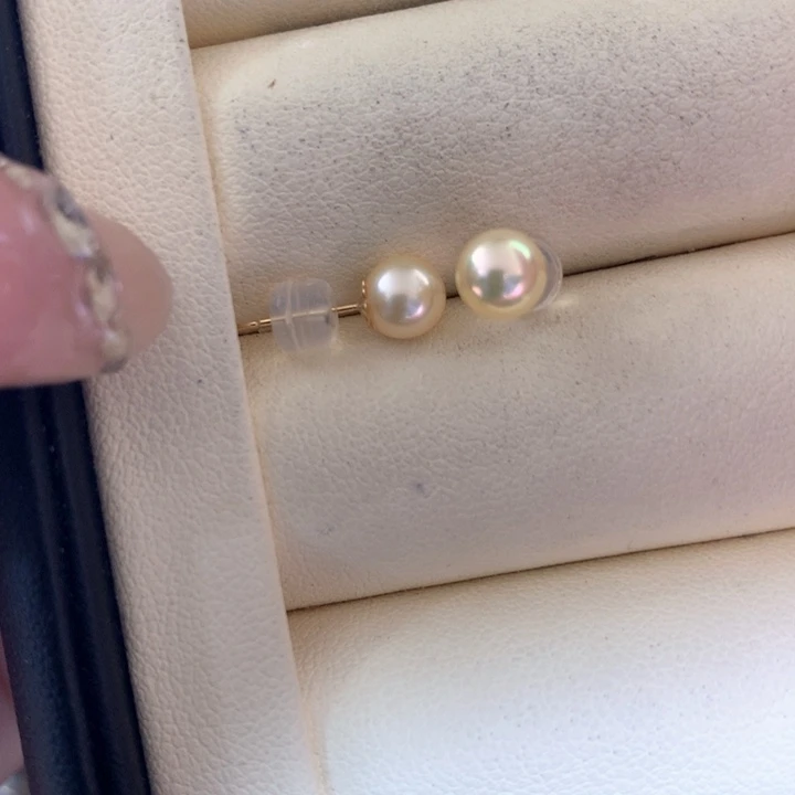 18K金镶嵌耳饰海水珍珠