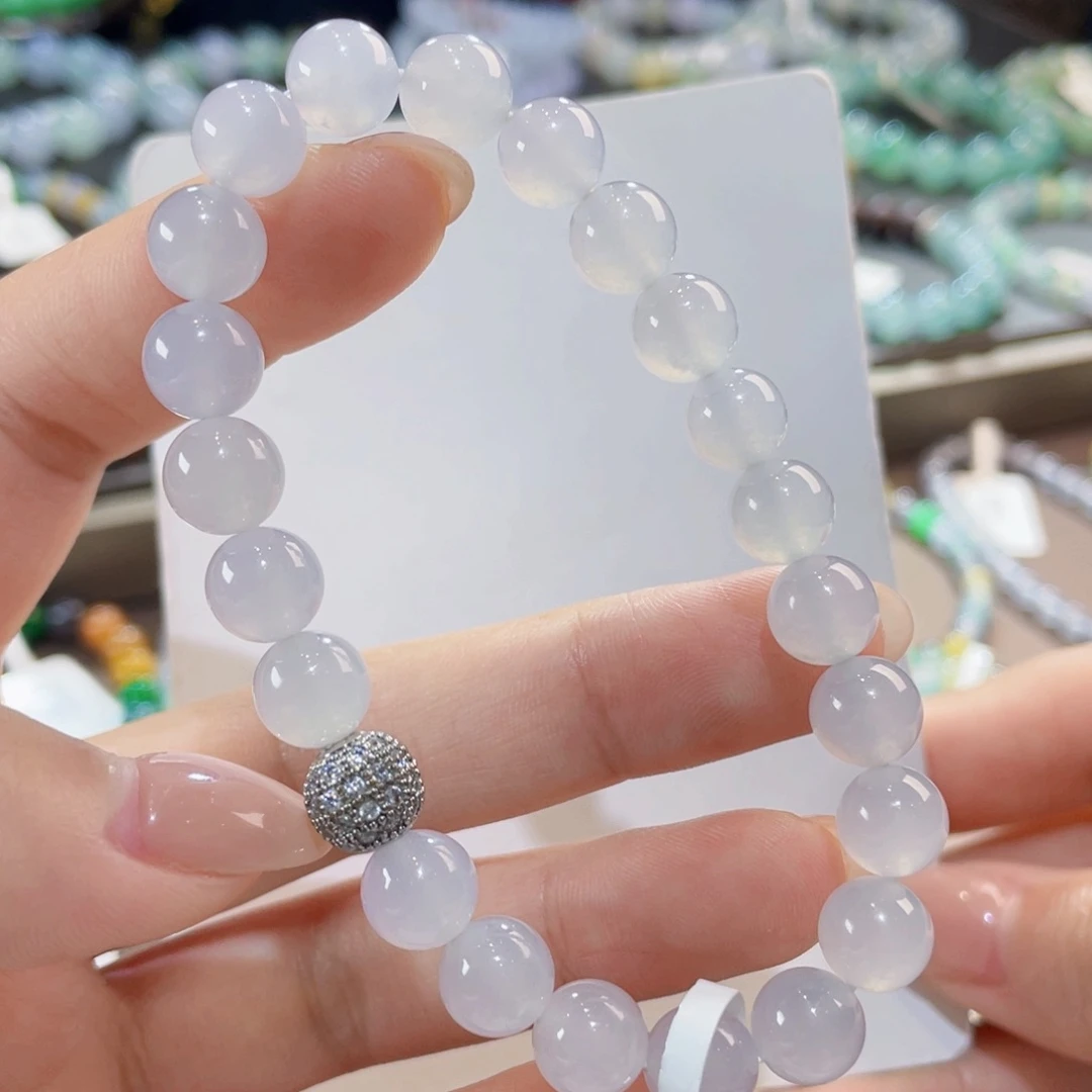 未镶嵌手链翡翠胶润淡粉色