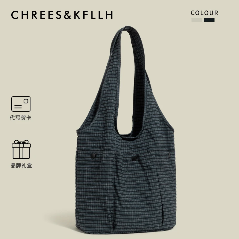 CHREES&KFLLH小众大容量帆布托特包女2025新款休闲通勤单肩斜挎包