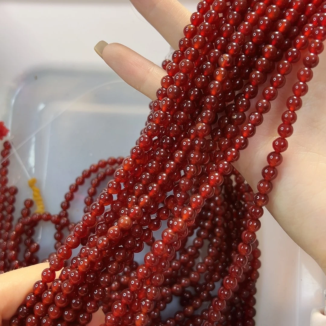 玛瑙/玉髓未镶嵌珠宝半成品深红玛瑙卡5两条